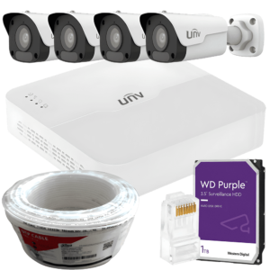 KIT DE 4 Cámaras IP de  2MP POR UTP