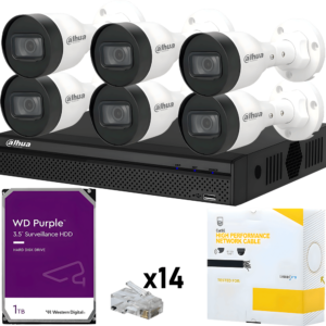 KIT DE 6 Cámaras IP de 2MP DAHUA