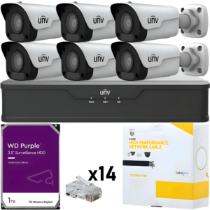 KIT DE 6 Cámaras IP de 2MP UNV
